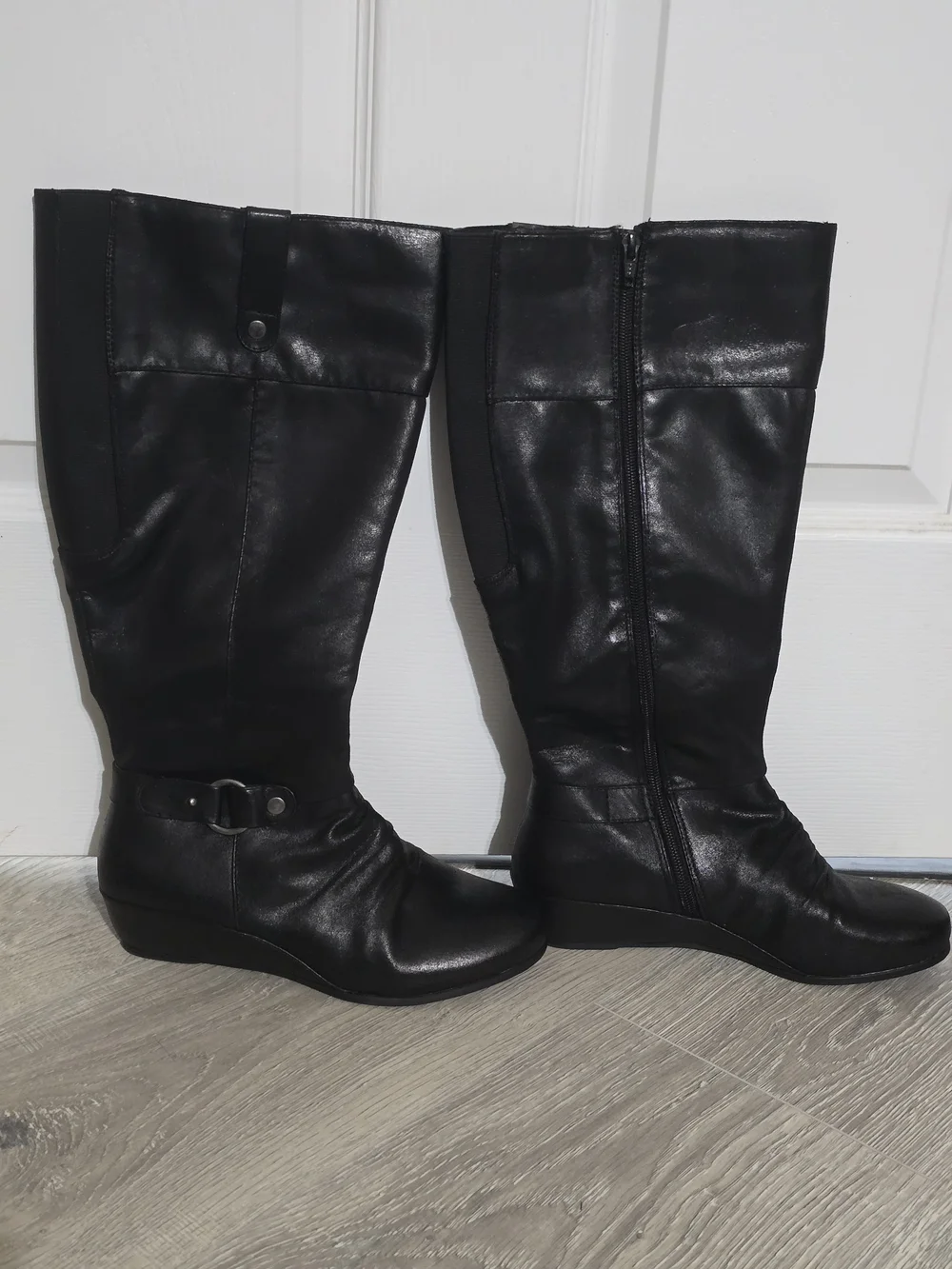 Yuu Black Over-the-Knee Leather Boots